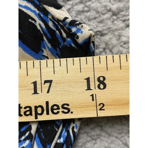 Black Label Evan Picone Dress Womens 6 Blue Stretch Wrap Long Sleeve - Picture 8 of 9